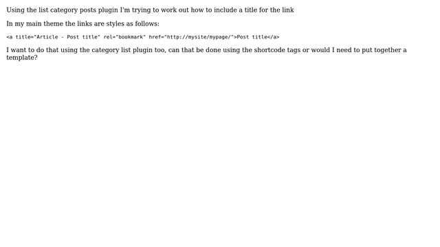 Wordpress: List Category Plugin - Changing the links смотреть онлайн