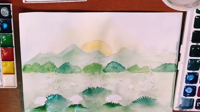 Мастер-класс по рисованию Таёжного пейзажа. Для детей 7 лет смотреть онлайн
