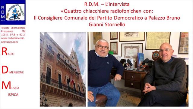 R.D.M. - QUATTRO CHIACCHIERE RADIOFONICHE CON IL CONSIGLIERE COMUNALE DEL PD GIANNI STORNELLO смотреть онлайн