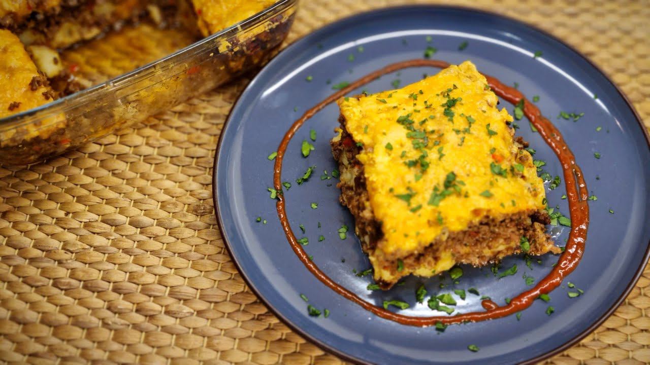 Картофельная запеканка с фаршем в духовке. Potato casserole with minced meat смотреть онлайн