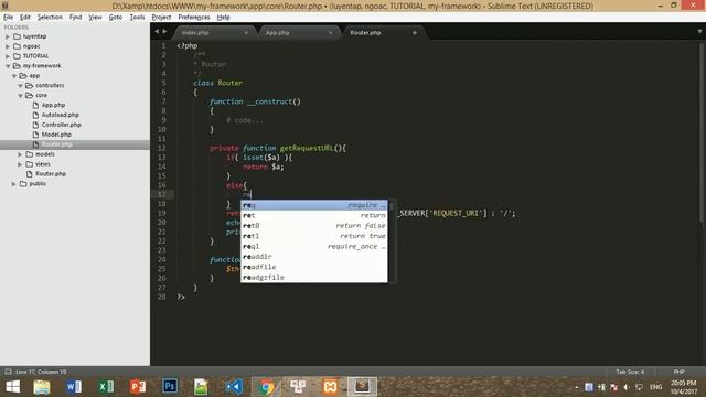Hướng dẫn tự viết framework PHP - Bài 4: Routing, sử lý url với htaccess và viết cơ chế routing php смотреть онлайн