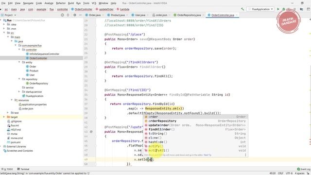 13. Spring Boot | Web Flux | CRUD | MongoDB | Update existing order смотреть онлайн
