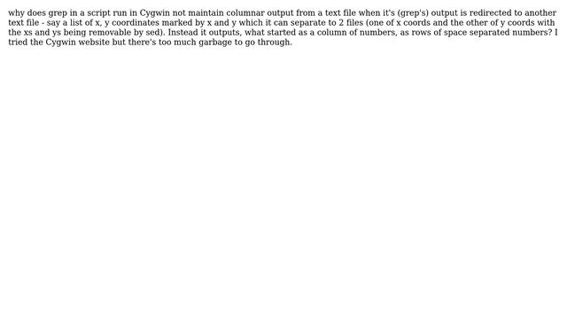 grep output in Cygwin смотреть онлайн