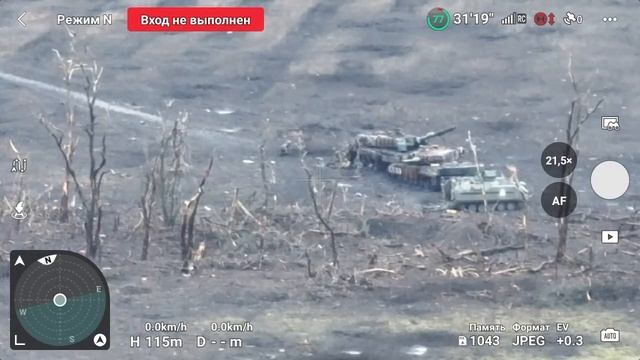 Ювелирный прилет по украинской пехоте возле двух брошенных Leopard 2A4 с ДЗ "Контакт-1" и БТР YPR-76 смотреть онлайн