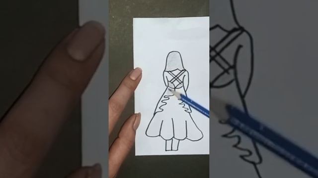 Girl from back side drawing # Easy drawings step by step # How to draw a girl # Drawing for girls смотреть онлайн