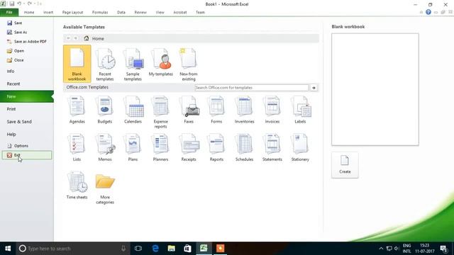 MS Excel Backstage View смотреть онлайн
