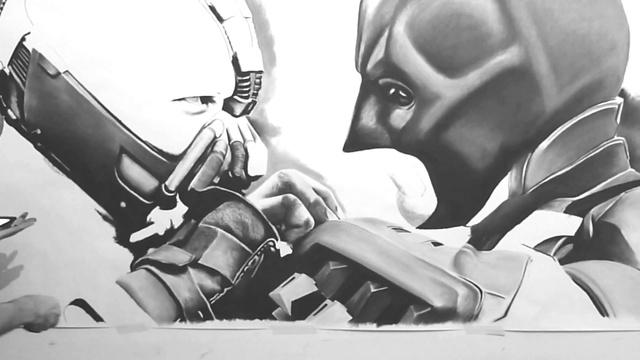 Бэтмен и Бэйн - арт от Барри Финнегэна смотреть онлайн