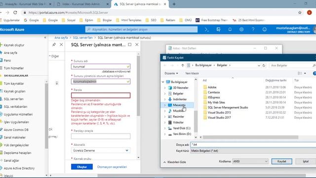 89 Azure Giriş ve SQL Server SQL Database Oluşturma смотреть онлайн