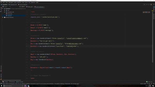 PHP - Send Emails Through SendGrids API смотреть онлайн