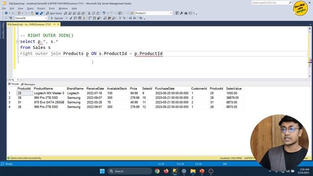 SQL Outer Join | Right Join, Left Join, Full Outer Join | SQL Server For Beginners - #31 смотреть онлайн