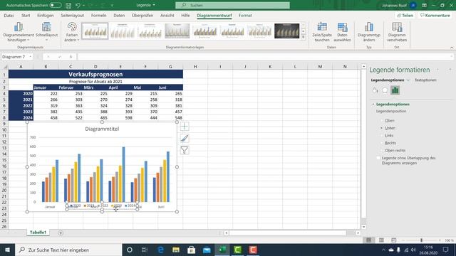 Legende zu einem Excel Diagramm hinzufügen, formatieren und verändern смотреть онлайн