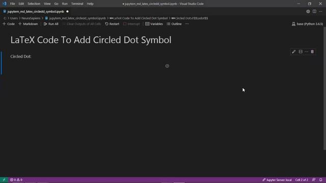 Jupyter Notebook | Markdown | LaTeX | How to Add A Circled Dot Symbol смотреть онлайн