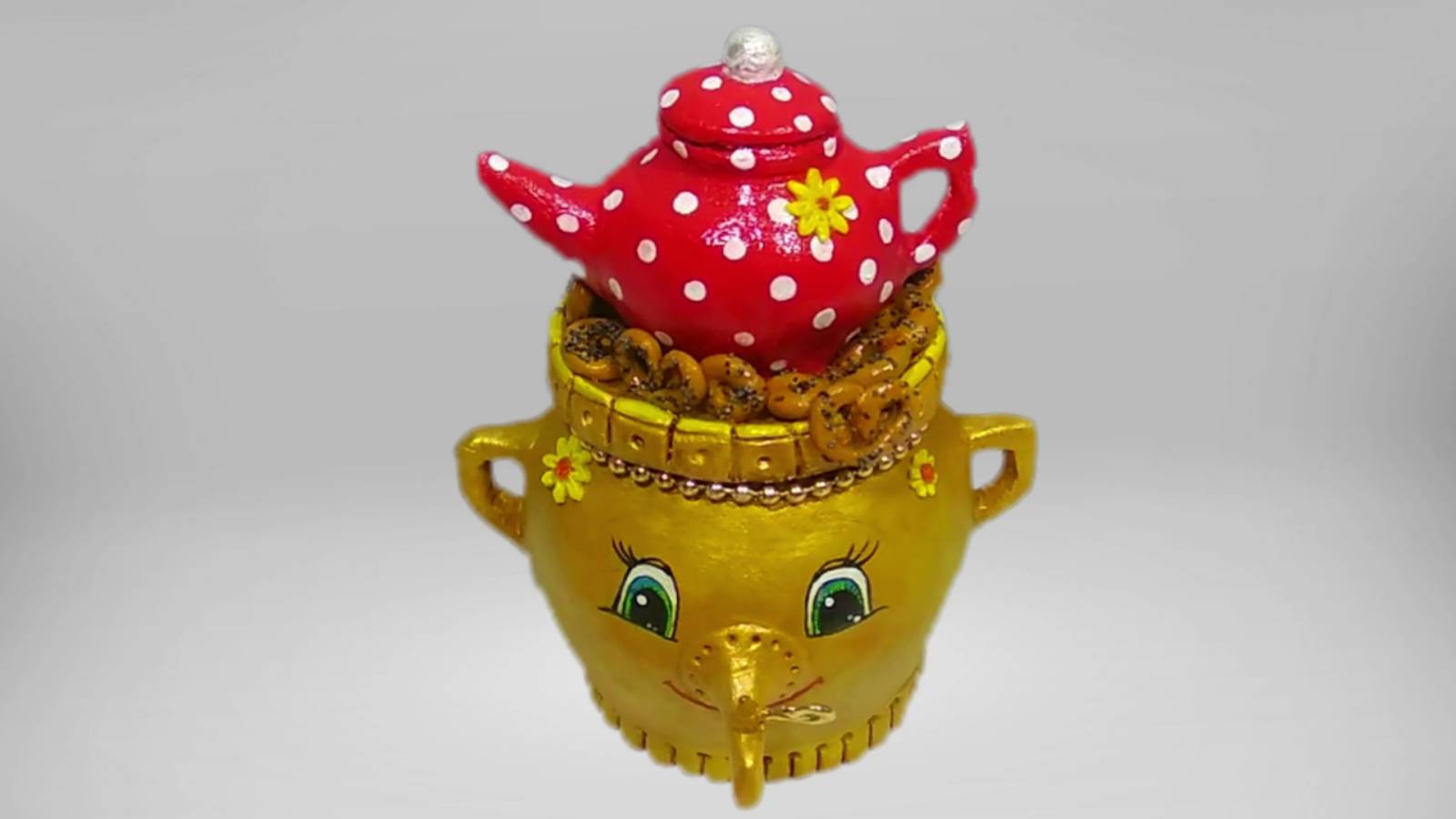 Самовар с чайничком. Поделки. DIY. смотреть онлайн