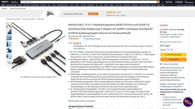 USB-C хаб для M1 MacBook с AliExpress - Обзор Wavlink WL-UMD502