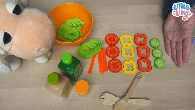 Готовим салат из овощей для овечки! – Let's make a salad! – Английский для детей | Little Lily смотреть онлайн