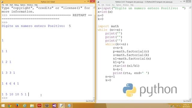 Triangulo de Pascal - Ciclos Anidados - Programación en Python смотреть онлайн