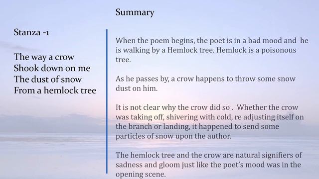 DUST OF SNOW - CBSE 10 English poem by Robert Frost смотреть онлайн