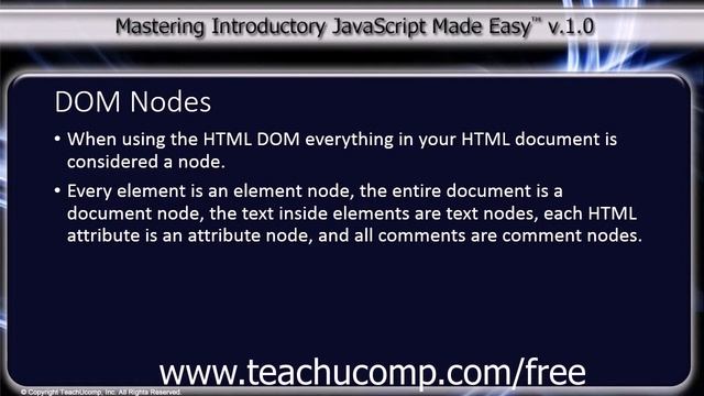 JavaScript Training Tutorial DOM Nodes смотреть онлайн