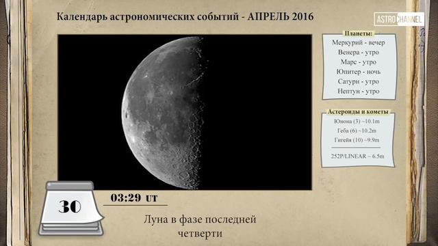 Астрономический календарь: апрель 2017 смотреть онлайн
