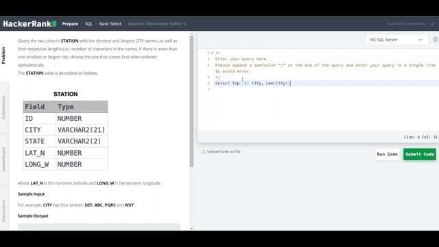 MS SQL | SQL Hacker Rank Challenge смотреть онлайн