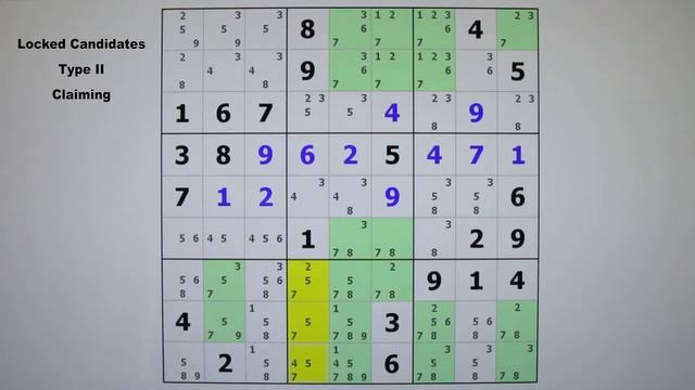 Locked Candidates Type II (Claiming) / Sudoku Tutorial #7 смотреть онлайн