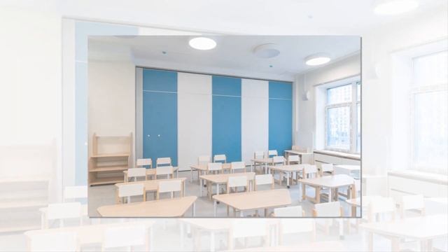 Раздвижные перегородки с шумоизоляцией NAYADA SmartWall H5F-S в детский сад  Лучи