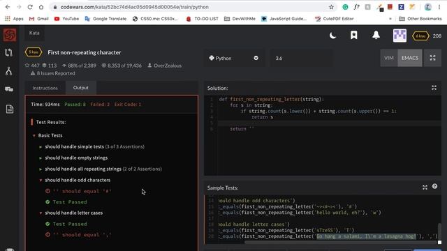 Python Coding Challenge #6: First non-repeating character смотреть онлайн