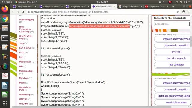 Prepared Statement in JDBC Java | JDBC PreparedStatement Example in Java | Insert Example смотреть онлайн