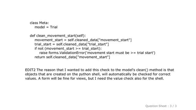 Django : clean() method in model and field validation смотреть онлайн