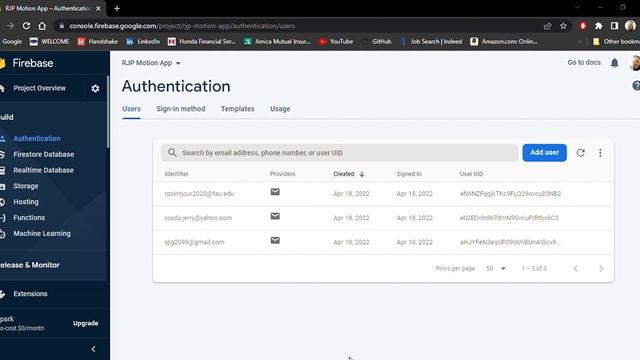 RJP Motion App – Authentication – Firebase console смотреть онлайн