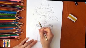 Как нарисовать венерину мухоловку. Онлайн-школа рисования "Малевашки"