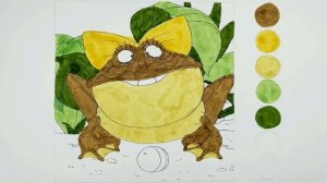 Раскраска жаба Клава, учим цвета, Лунтик. Coloring pages for children.
