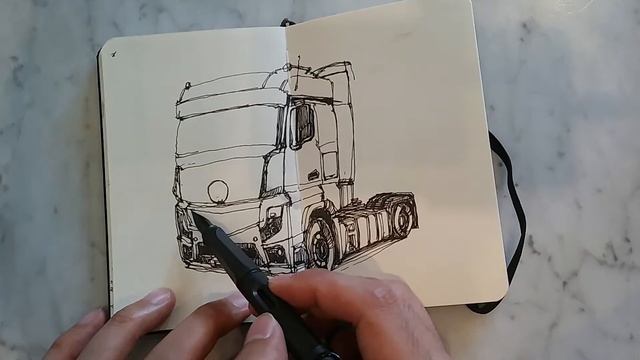 벤츠 악트로스 트럭 택시 그림 그리기 - draw a Mercedes-Benz Actros taxi смотреть онлайн