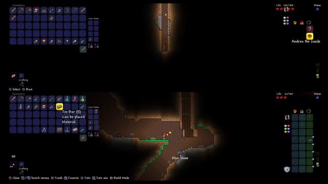 Terraria Ranger & Meele Series Episode 1 getting started Split screen PS4 смотреть онлайн