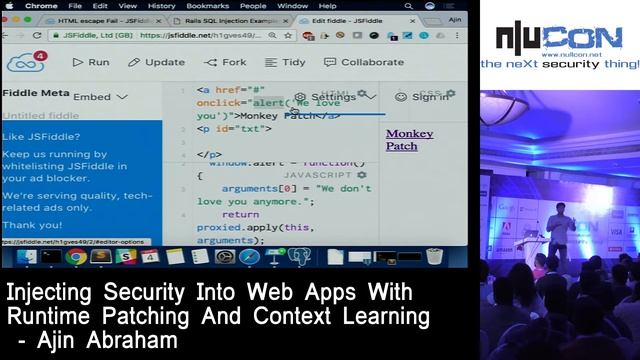 nullcon Goa 2017 - Injecting Security Into Web Apps With Runtime Patching And Context Learning смотреть онлайн