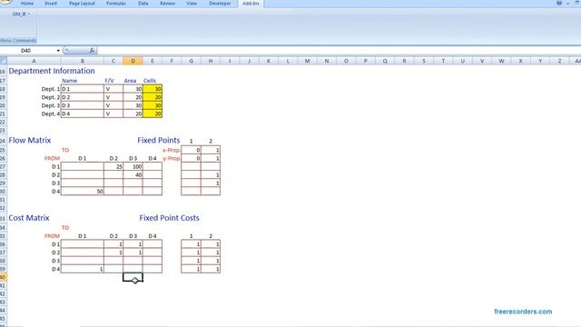 Facility Layout Optimization FIXED POINTS Excel Addin смотреть онлайн
