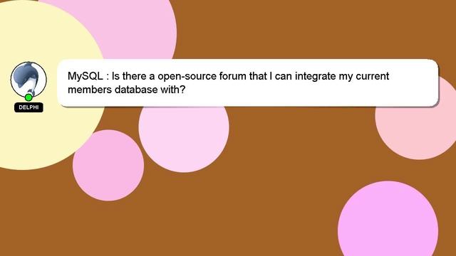 MySQL : Is there a open-source forum that I can integrate my current members database with? смотреть онлайн