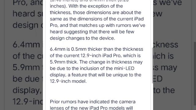 New 12.9-Inch iPad Pro Will Be 0.5mm Thicker to Accommodate Mini-LED Display смотреть онлайн
