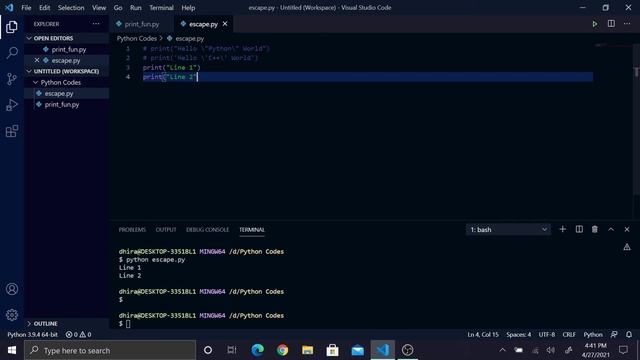 Introduction to Python Programming - Tutorial 7 || Escape Sequences - Part 1 || English Lecture смотреть онлайн