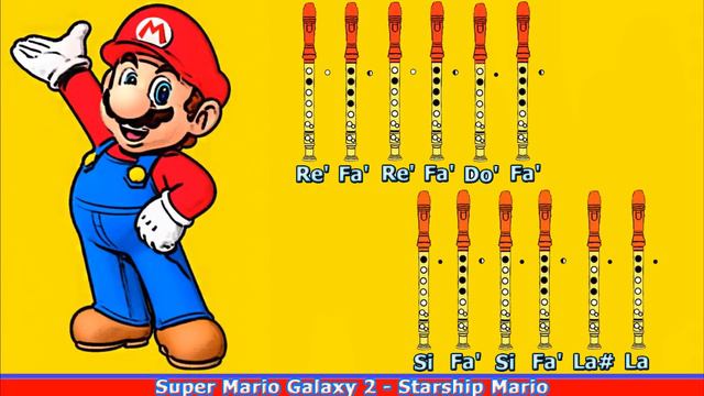 Super Mario Galaxy 2 - Straship Mario en Flauta Dulce con Notas смотреть онлайн