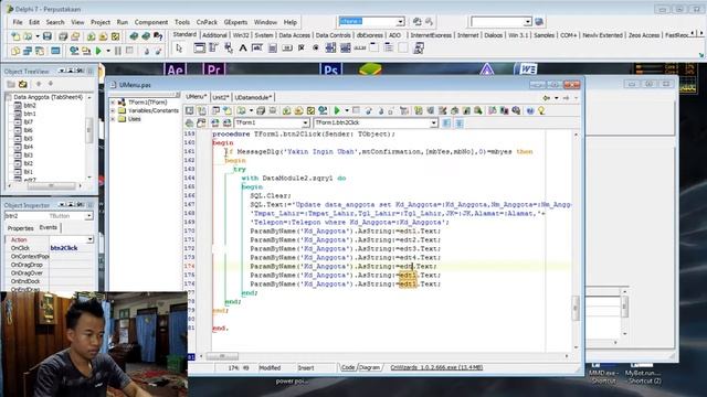 Tutorial Delphi 7, Aplikasi Inputan Dengan Tombol Simpan, Edit, Hapus, Cari #TugasKuliah смотреть онлайн