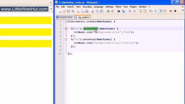 JavaScript jQuery Tutorial for Beginners 3 of 8 jQuery Events смотреть онлайн