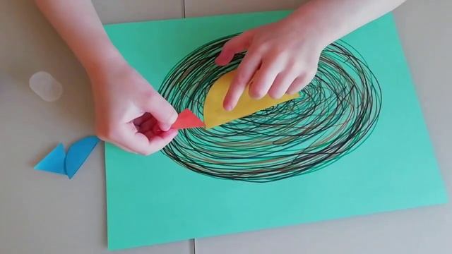 Аппликация "Птичка в гнёздышке" смотреть онлайн