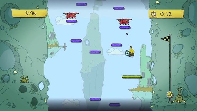 Doodle Jump Kinect Boss Battle for The Caves, intro level for the Sky world Xbox 360 gameplay смотреть онлайн