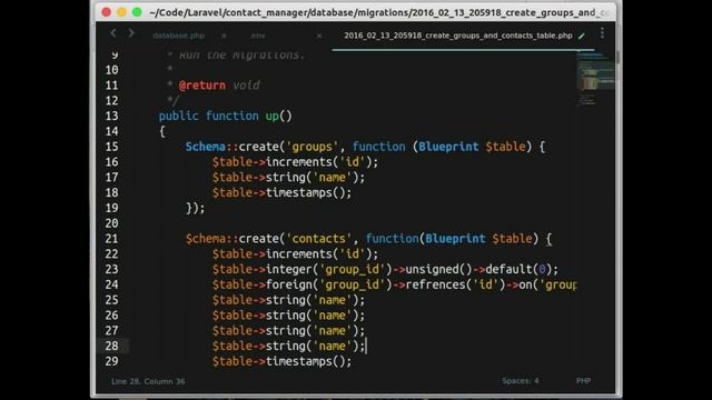 Laravel 5.2 Video Series - build contact manager -- Part 1 смотреть онлайн