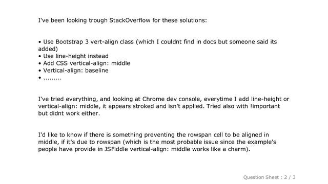HTML : vertical-align: middle is not working in twitter bootstrap with table rowspan смотреть онлайн