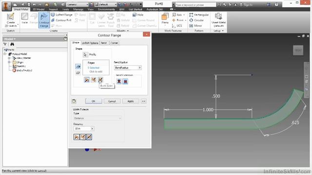 Autodesk Inventor - Sheet Metal Design Tutorial | Contour Flange смотреть онлайн