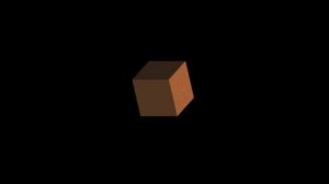 Футаж HD. Золотой 3D кубик, на черном фоне