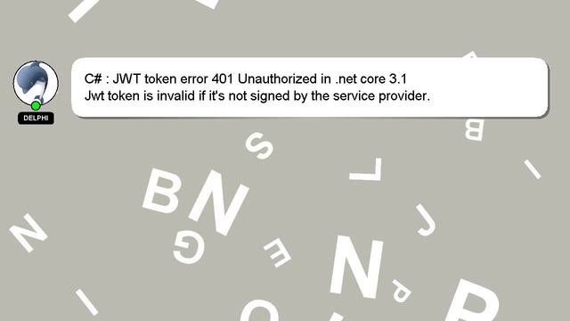 C# : JWT token error 401 Unauthorized in .net core 3.1 смотреть онлайн