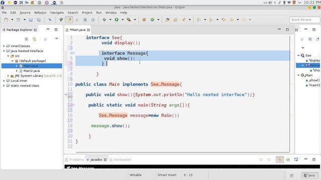 107 Java advanced nested interface الواجهة المتداخلة смотреть онлайн